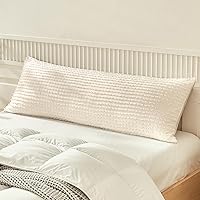 Vista 28 de WARMDERN Juego de 2 fundas de almohada beige tamaño Queen estándar, fundas de almohada de microfibra suave, estilo bohemio texturizadas con cierre