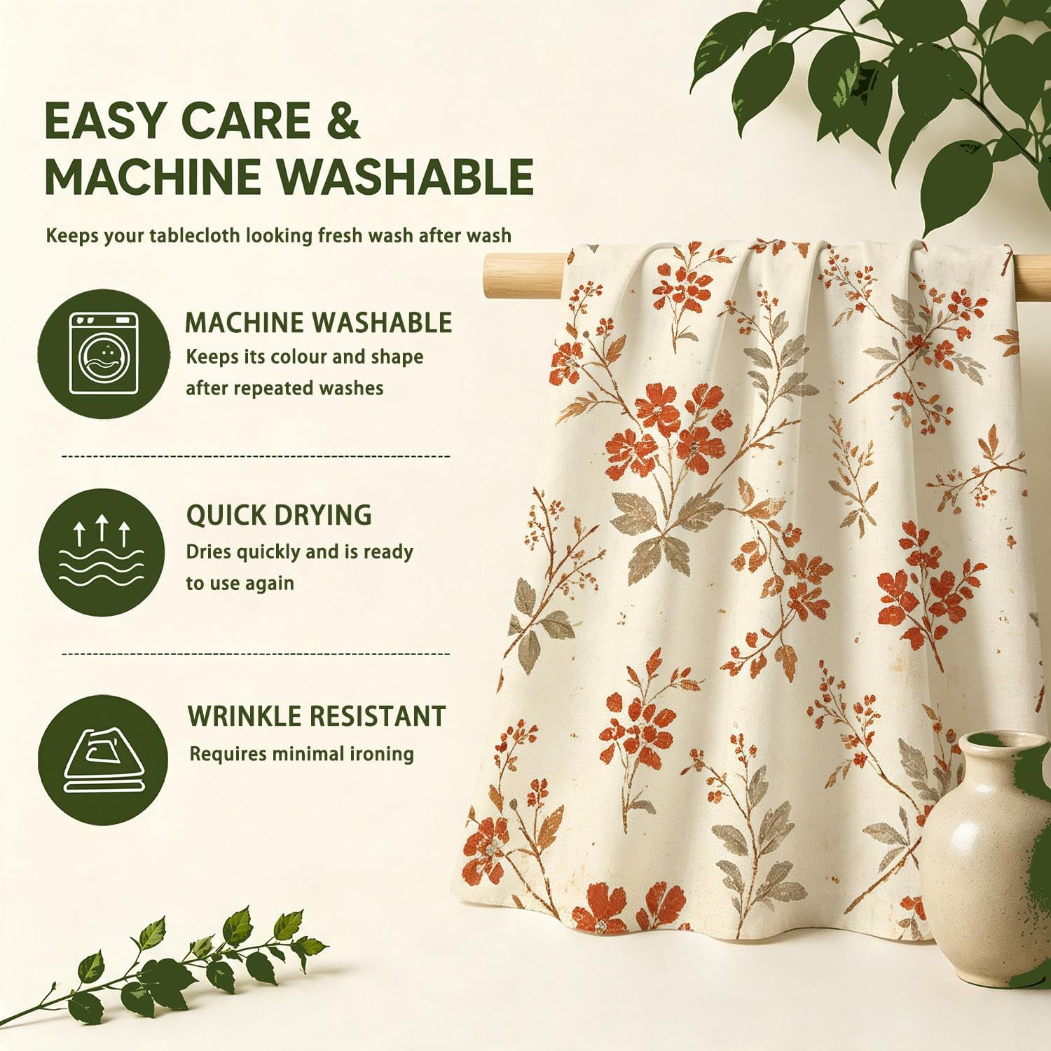 Tovaglia Antimacchia Rettangolare 300x140 cm Ramaggi Vintage Rossastri