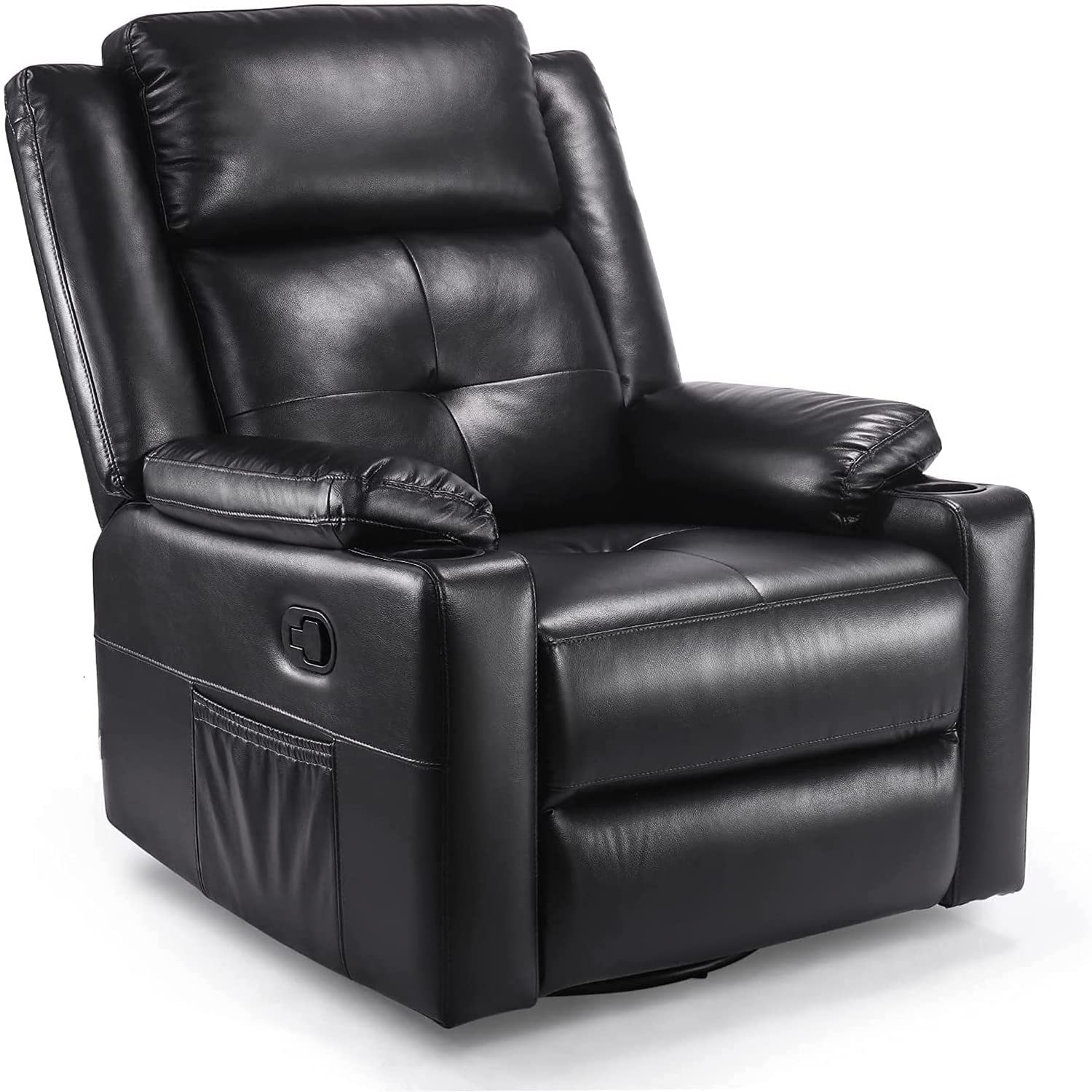Buy PU Leather Recliner Chair, Manual Rocker Recliner 360 Degree Swivel