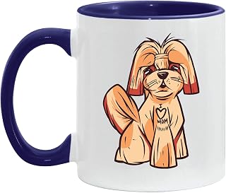 Gift for Pet Lovers I Love Mom Dog Tattoo Design for Mom 11oz 15oz Inner Color Accent Mug