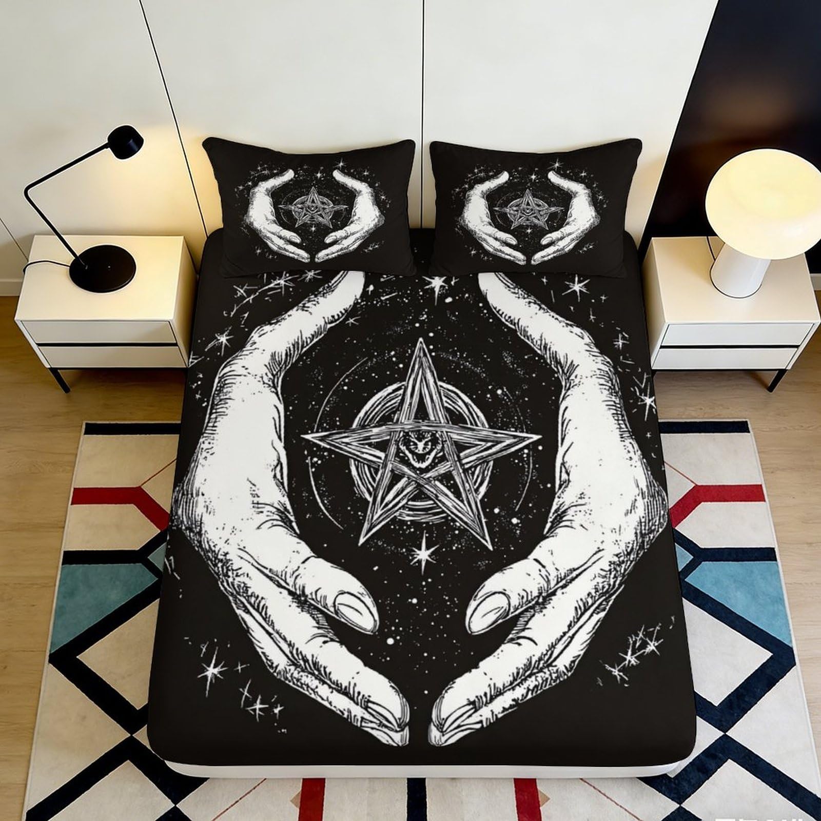 3D Printed Heron Design Microfiber Deep Pocket Fitted Sheet Non-Slip Bedding Heron Mattress Fitted Cover Washable for Bedroom 180x200x25cm