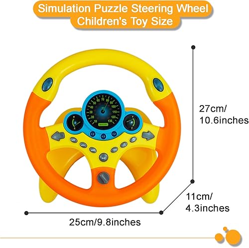 Miniatura 4 de RedCrab Juguete simulado para volante de automóvil con luz y música para niños, juguetes de asiento de conducción de simulación, juguetes educativos
