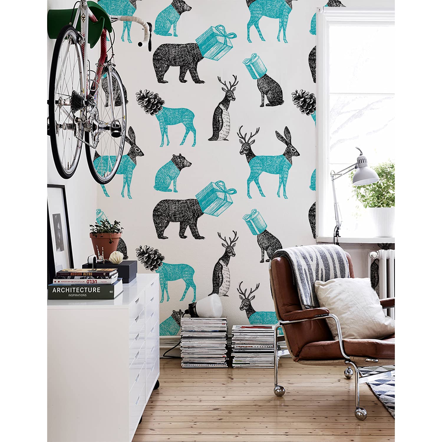 Papier peint mural animaux étranges pour métamorphoser votre salon moderne