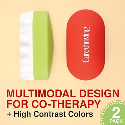 Miniatura 3 de Cepillos sensoriales, terapia de OT calmante en colores de alto contraste para CVI, autismo, CP, TDAH, multimodal y coterapia (juego de 2, rojo y