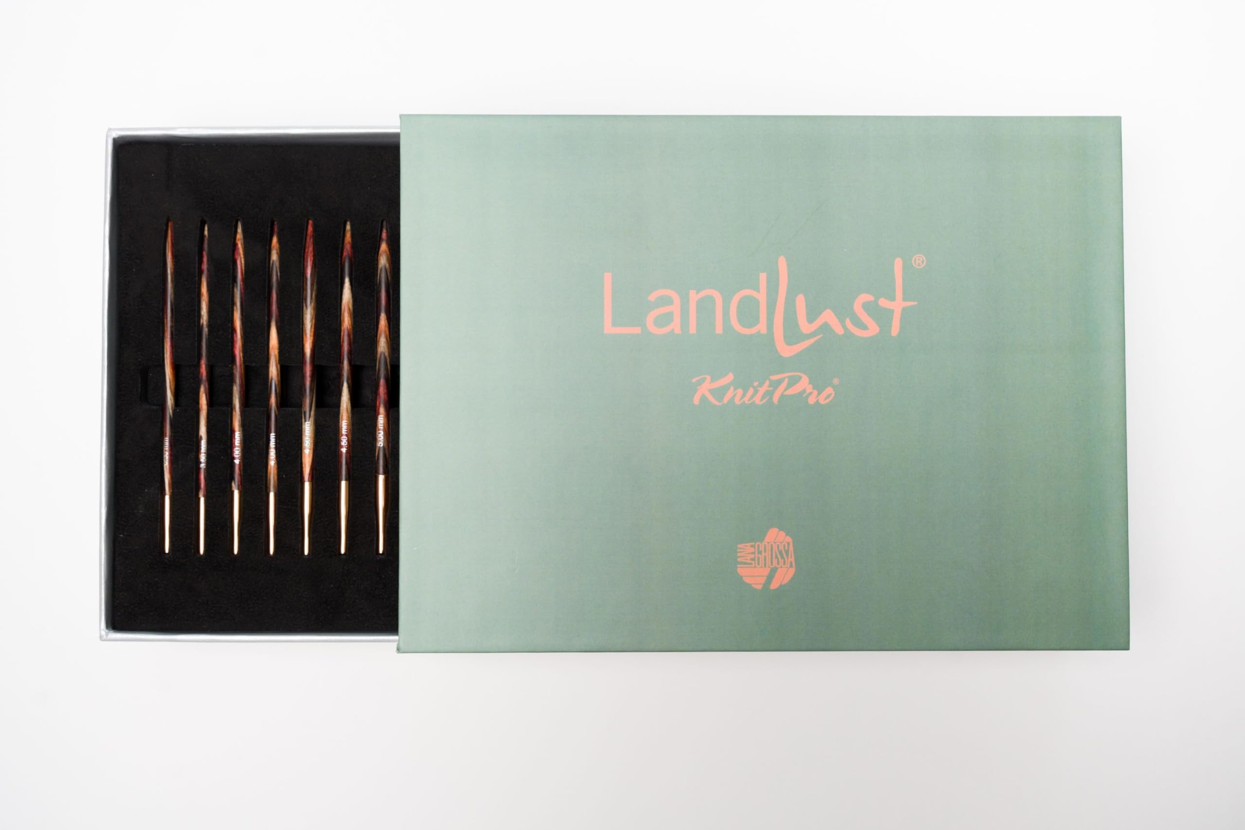 Lana Grossa Rundstricknadel-Set Landlust KnitPro Design-Holz in Naturoptik 3,5-8,0 mm Array