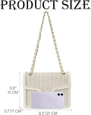 Straw Crossbody Bags for Women Summer Shoulder Satchel Purses Beach Clutch Handbags for Vacation