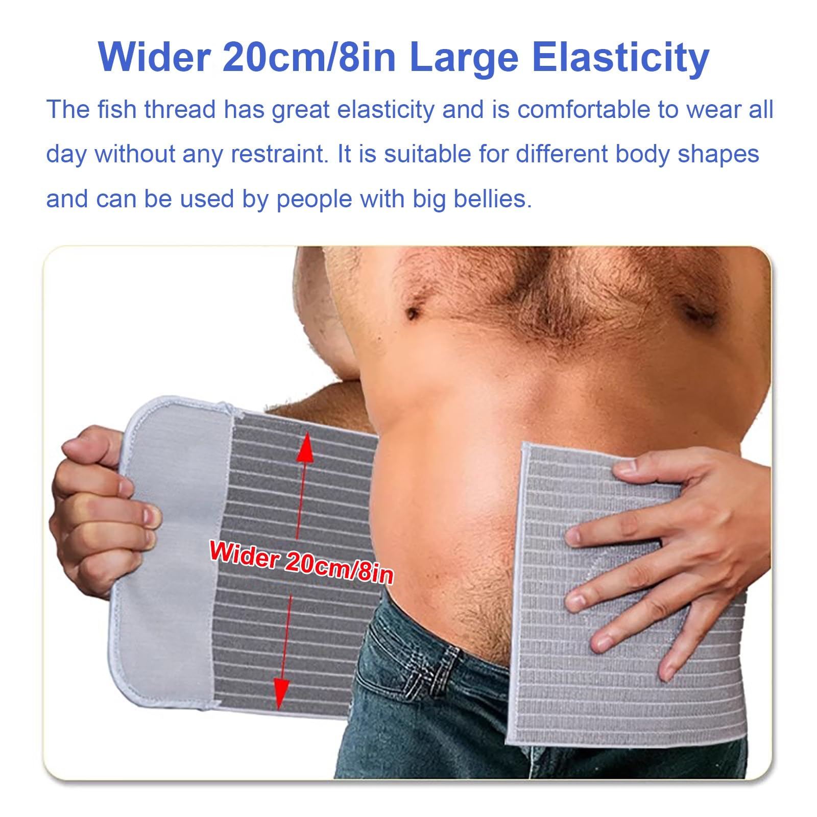 Fascia Ernia Ombelicale per Uomo e Donna, Fascia Addominale Post Operatoria, Più Larga di 20cm, con 4 Cuscinetti di Compressione Rimovibili, per Ombelico, Ventrale, Incisionale, Epigastrica(Black,M)