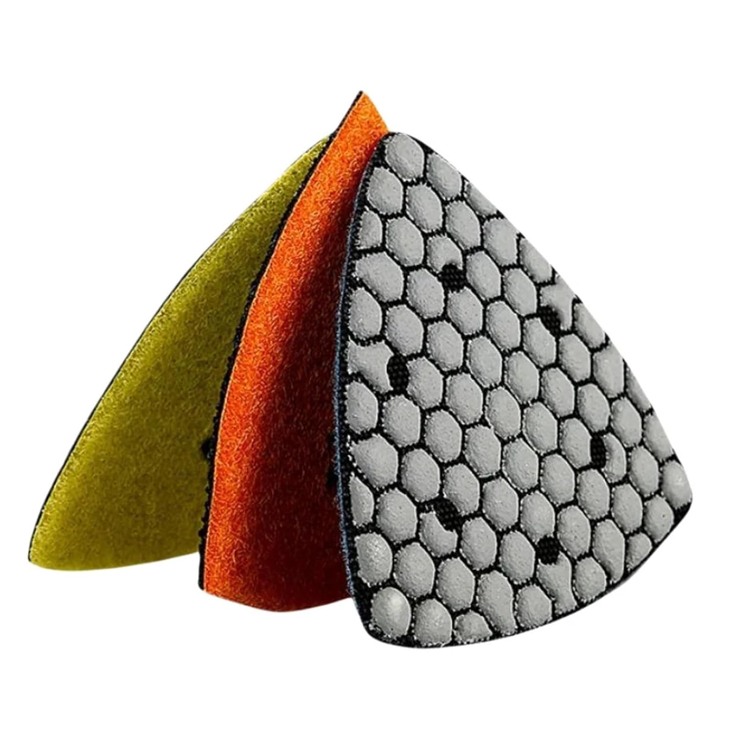 7Pcs/Set 90mm Triangle Dry Polishing Pads for Granite Marble Concrete Stone Sanding Discs(800)