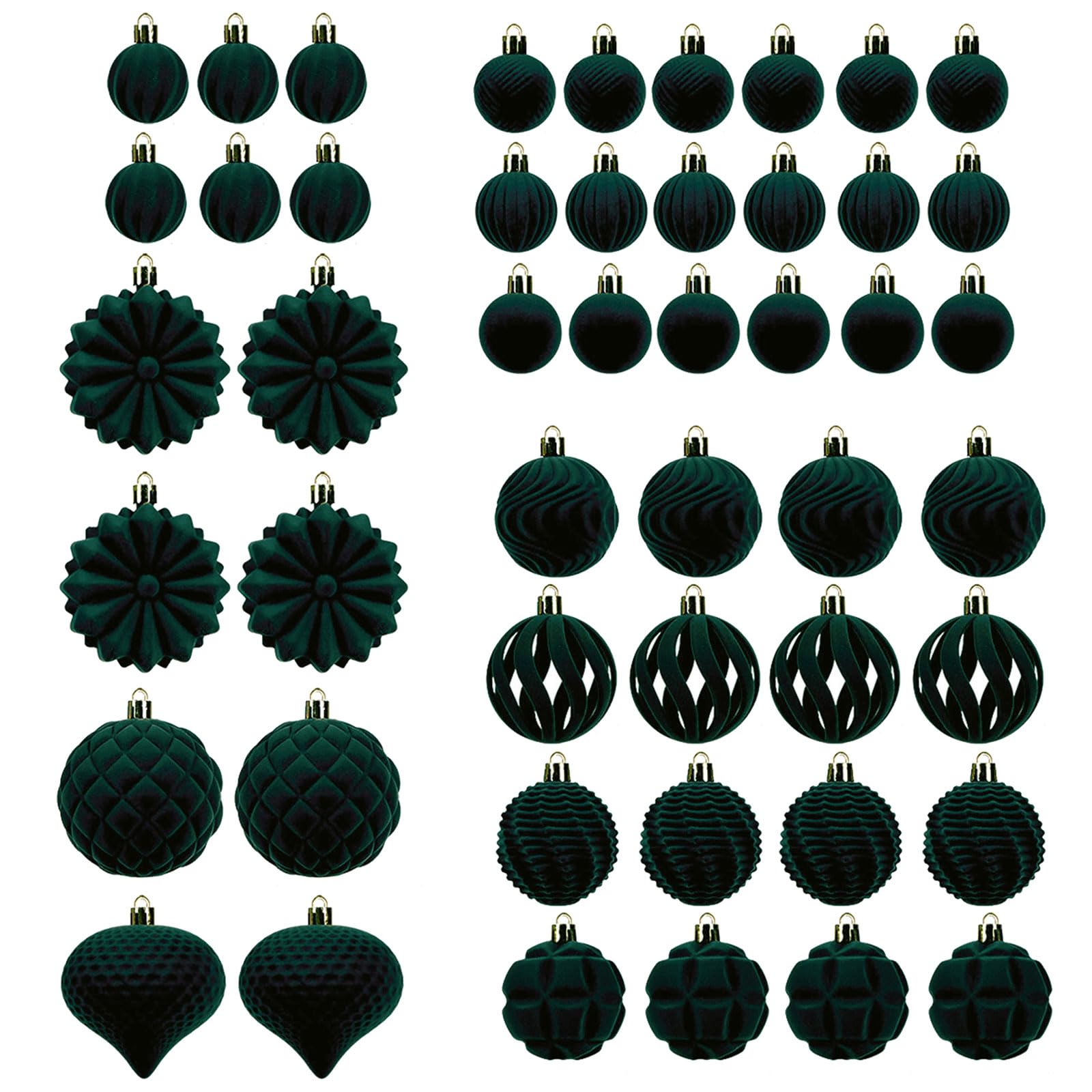 48Pcs Christmas Baubles Velvety Ball Hanging Ornament for Christmas Tree Wreath Decoration Holiday Party Centerpieces Tree Ornaments