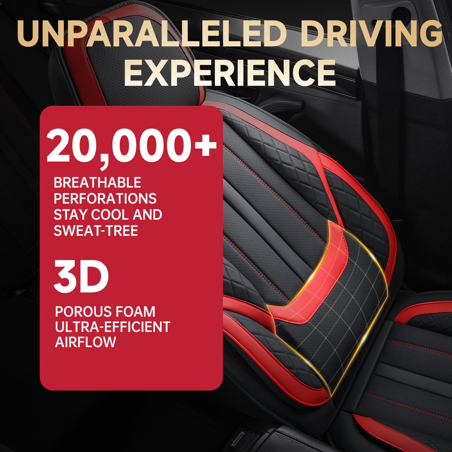 Car Seat Covers for Hyundai Venue 2020-2024 2025 Premium Waterproof Nappa Leather Seat Covers Full Set Breathable Comfortable — view 7