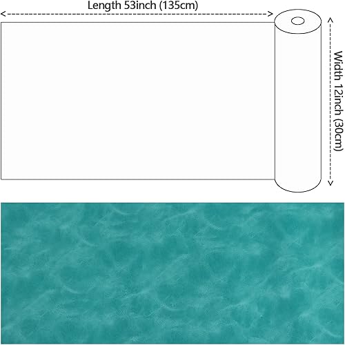 Miniatura 3 de Rollo de piel sintética de color liso azul lago, 12 x 53 pulgadas, material para hacer manualidades, manualidades, aretes de cuero, lazos, costura