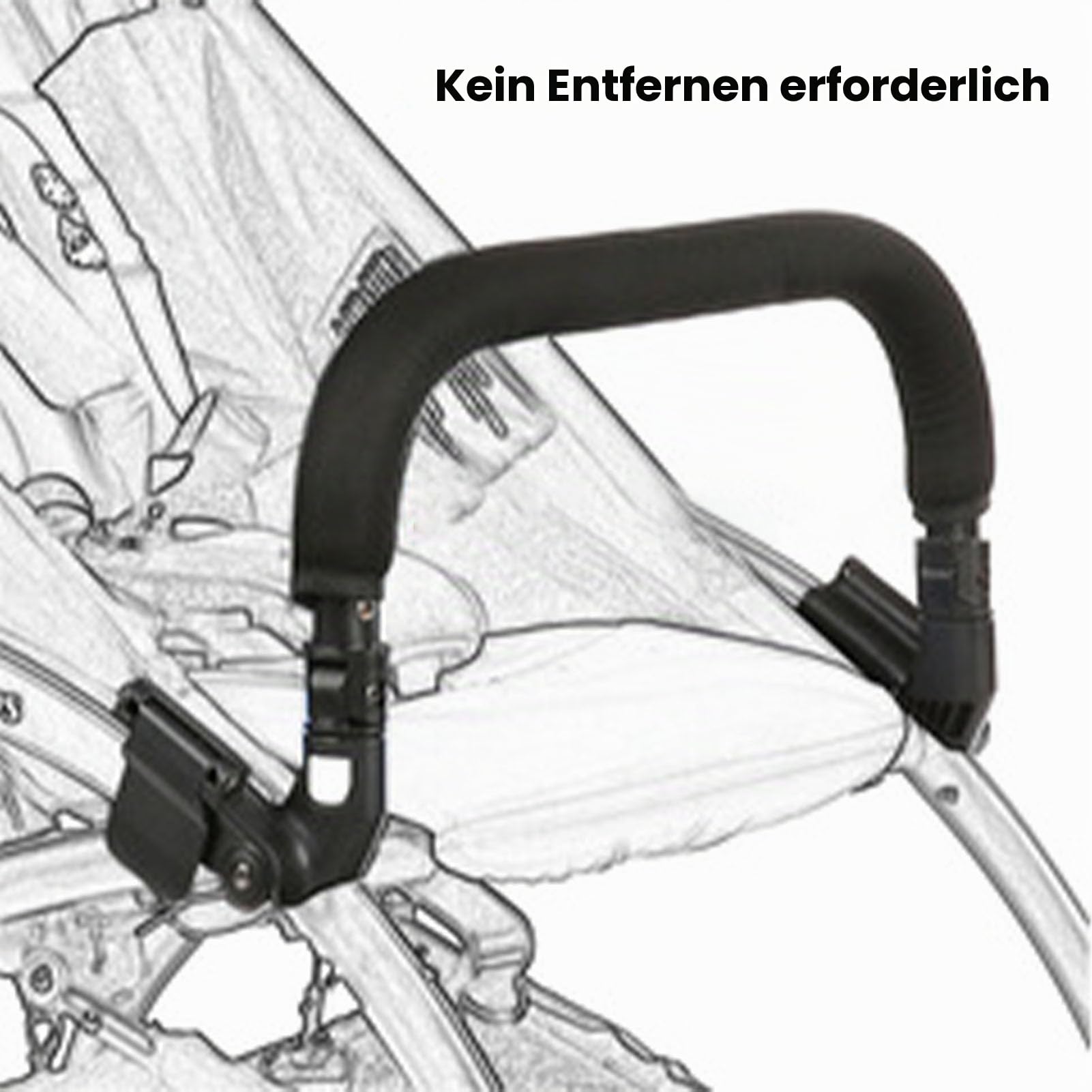 Baby Kinderwagen Armlehne Leitungstraße Stoßstangestangen Pushchair Armlast Kinderstärke Crossel, Kinderwagen und Accessoires für Tägliche Reise, Plastik, PU -Leder, 40 Cm /