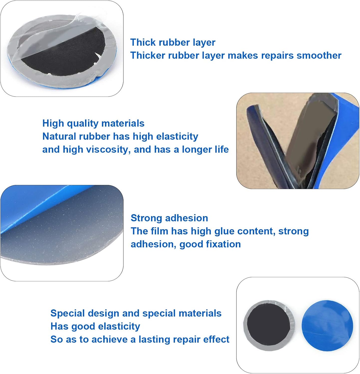 Universal Tire Repair Patch 36Pcs Natural Rubber 80mm Dia - Durable High Temperature Seal for Car & Motorcycle Tire Puncture Repair Kit