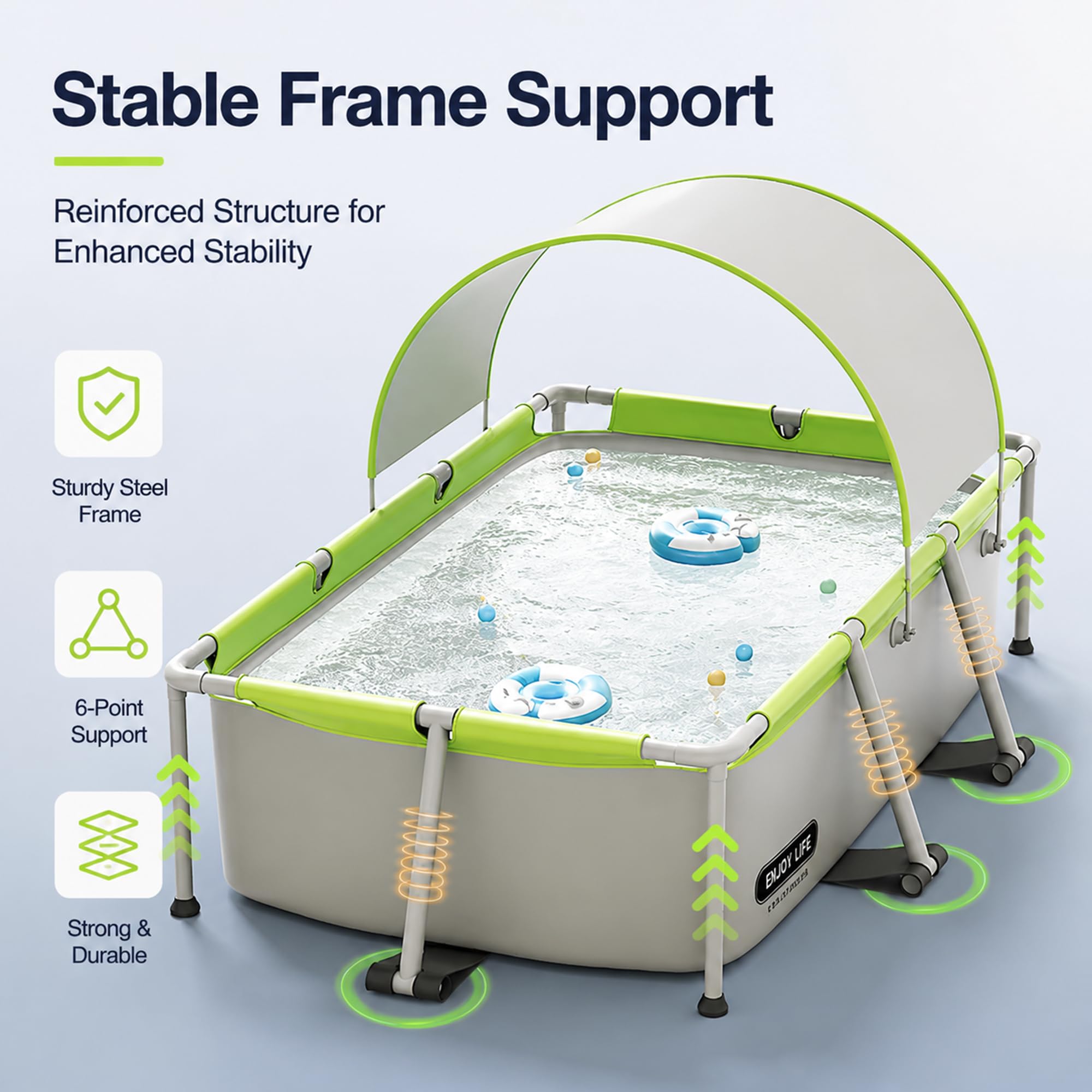 Piscina Elevada Rectangular Plegable para Toda la Familia