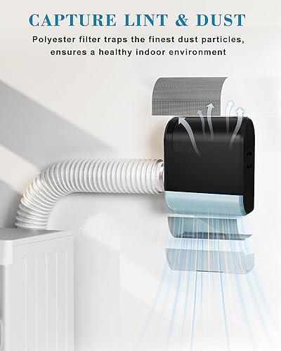 Miniatura 2 de Ventilación de secadora interior 3 en 1 filtro de pantalla de poliéster y sistema de cajón de agua para secadoras de ropa eléctricas, incluye