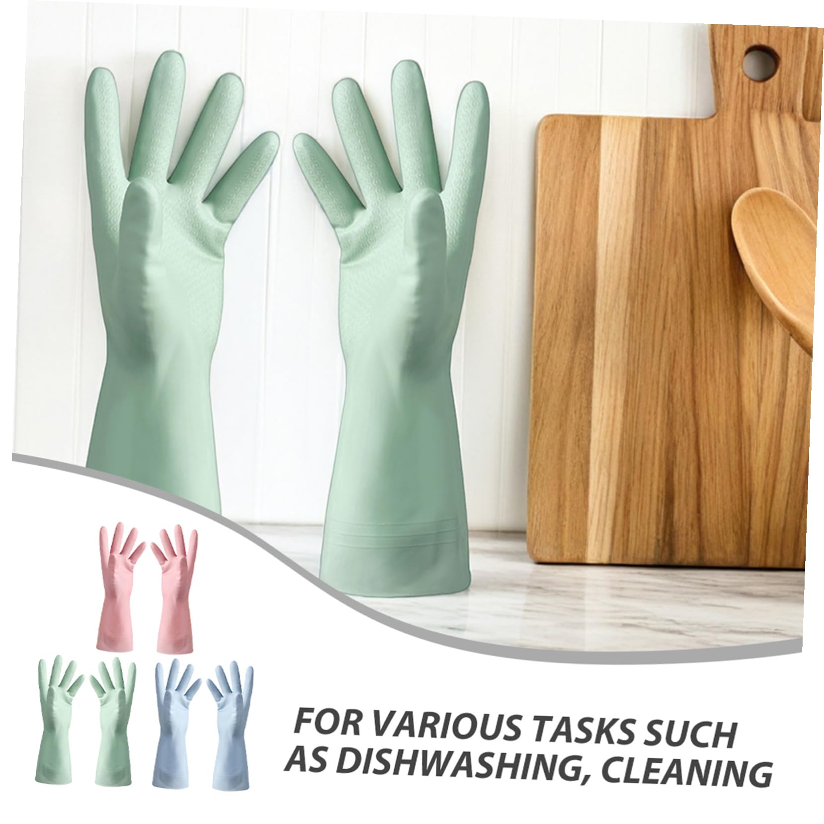 6 Paia Guanti di Pulizia Guanti da Cucina Riutilizzabili PVC