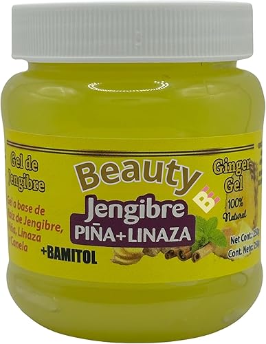 Gel De Jengibre+ Batimol, Piña, Canela & Linaza (Ginger Gel+ batimol) 8.82 oz, 100% Natural, Chupa| Hidratante|Panza
