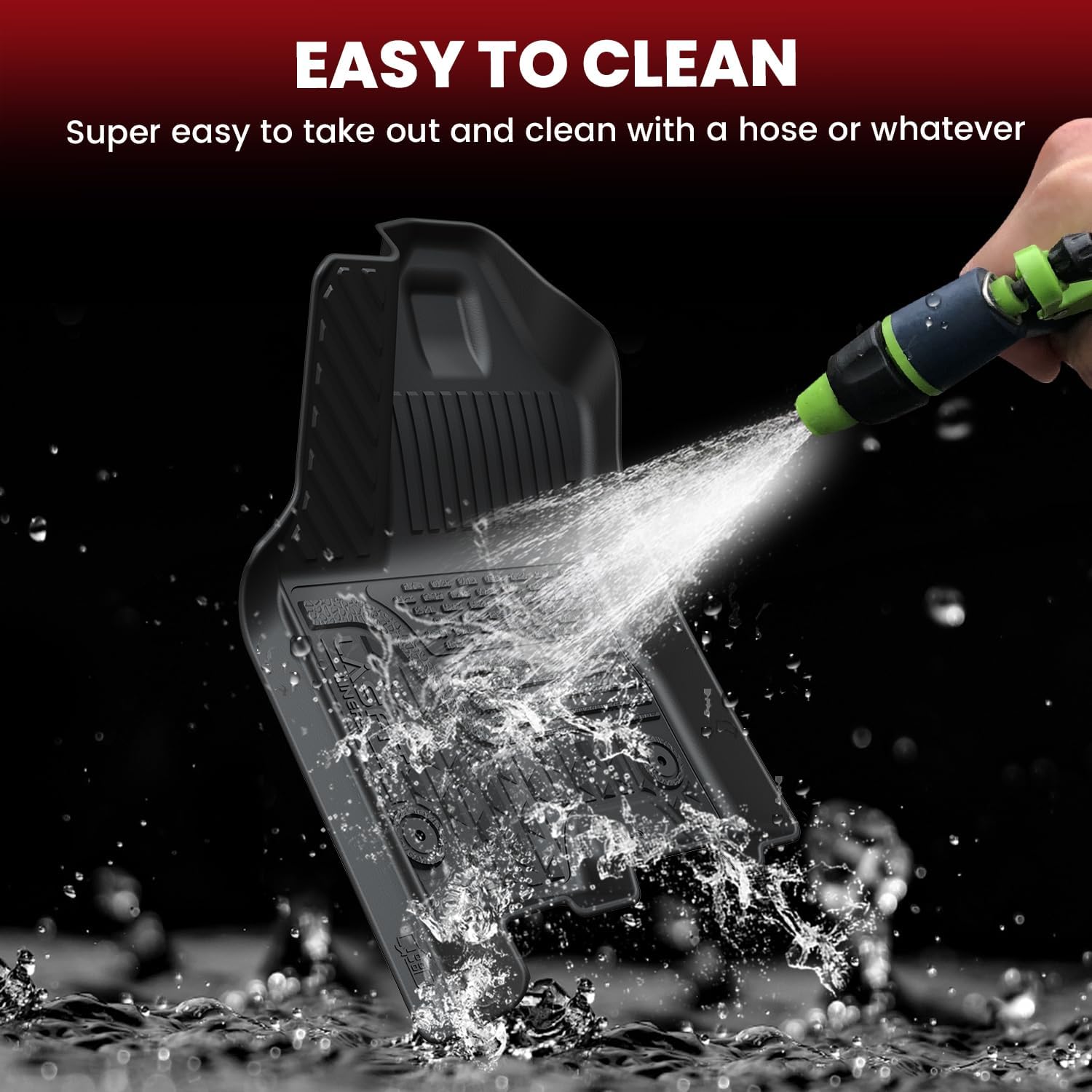 LASFIT Floor Mats for Ram 1500 Crew Cab 2025 2026 with Rear Under-Seat Factory Storage Bucket Seat, All Weather TPE Custom Fit Car Mats Floor Liners 1st & 2nd Row, Black - Image 5