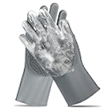 Pet Grooming Gloves - Gentle Dog Bathing Shampoo Brush - Massage Mitt with Enhanced Five Finger Design - Efficient Deshedding Glove for Dogs, Cats, Rabbits and Horses - 1 Pack