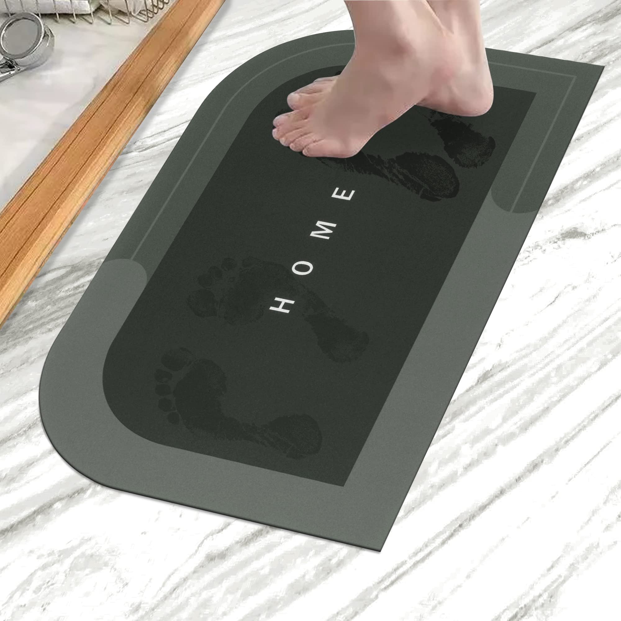 Story@Home Bathroom mat Set of 1 | Rubber Anti-Slip Nappa Leather Bath Mat | Essential Bathroom Mat | Solid Design | Long Lasting & Ultra-Absorbent | 60 x 40 cm (Charcoal Chic) (B0C5T3498W) Amazon Price History, Amazon Price Tracker