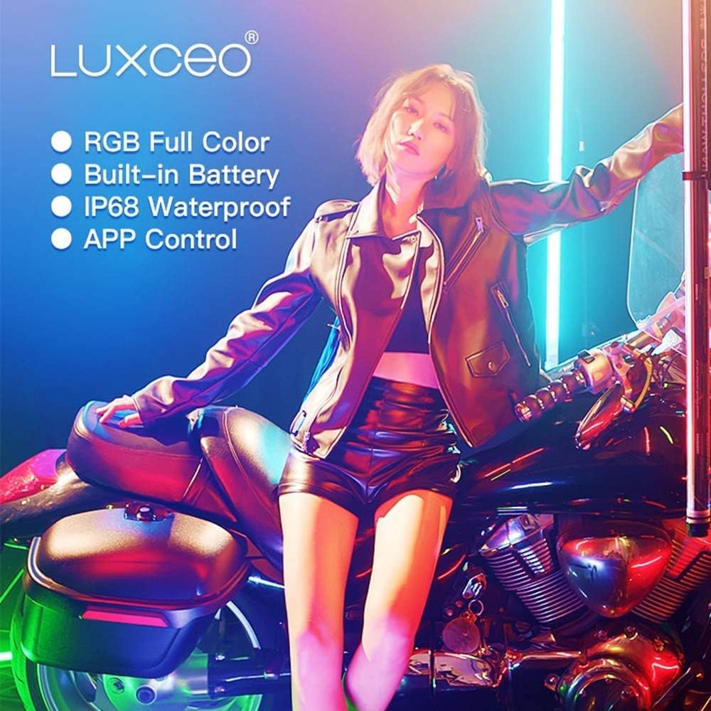 P120 RGB Handheld Photography Light, APP Control 1350 Lumen LED Video Light Wand 360°Full Color 12 Lighting Modes CRI≥95 IP68 Waterproof Built-in Rechargeable Battery 3000k 5750k Colorful Stick