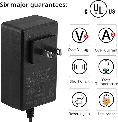 Miniatura 4 de Cargador compacto de 29.4V para scooter eléctrico y hoverboard, certificado UL, seguro, potente y pequeño, 3 conectores para scooters eléctricos de