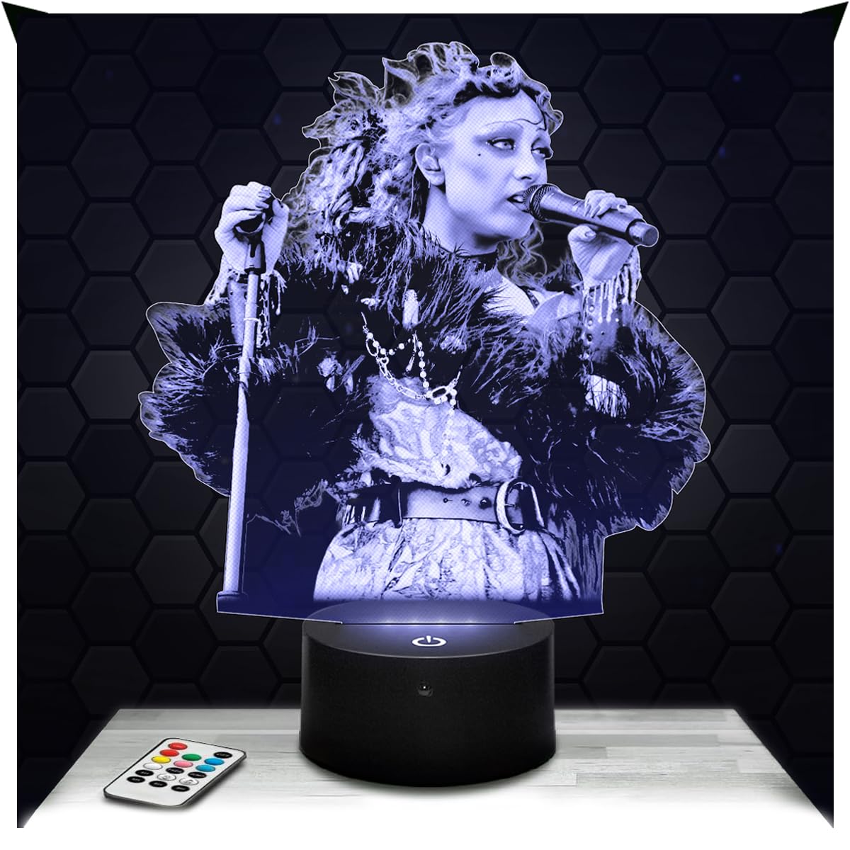 Lampephoto.fr - 3D Lamp Chappell Roan American Pop Singer Touch LED Night Light, 3D Hologram Effect, Christmas Birthday Gift Idea for Men and Women, Bedroom Decoration Object