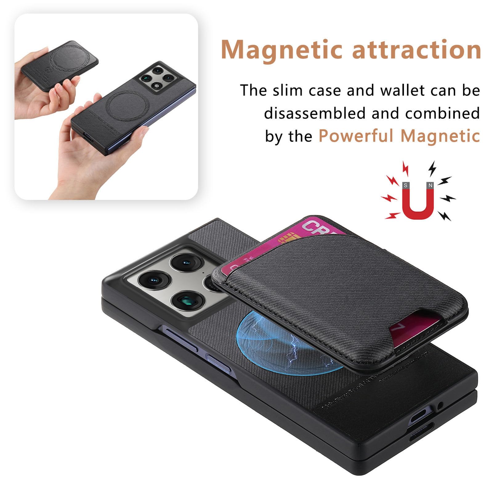 CCSmall Custodia a portafoglio per Motorola Moto Razr Fold 2026 NZ nera