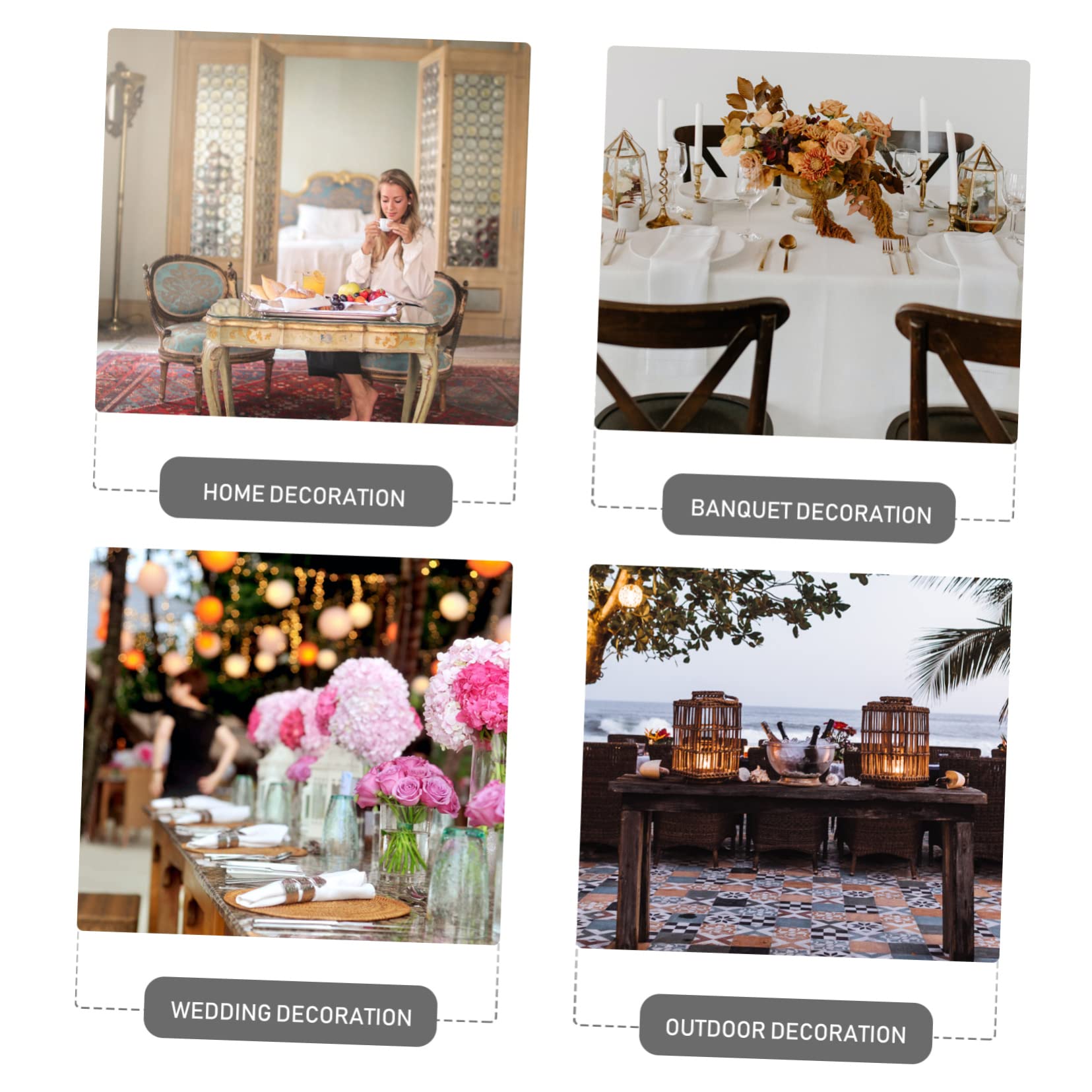 ABOOFAN 4 Sätze Blumenstrauß Zubehör Künstliche Wandreben Mit Blumen Hochzeit Wandbehänge Haken Kranzdraht Sackleinenband Dekoration Makramee-wandteppich Bausatz Coffee Rattan 2 Stück * 4