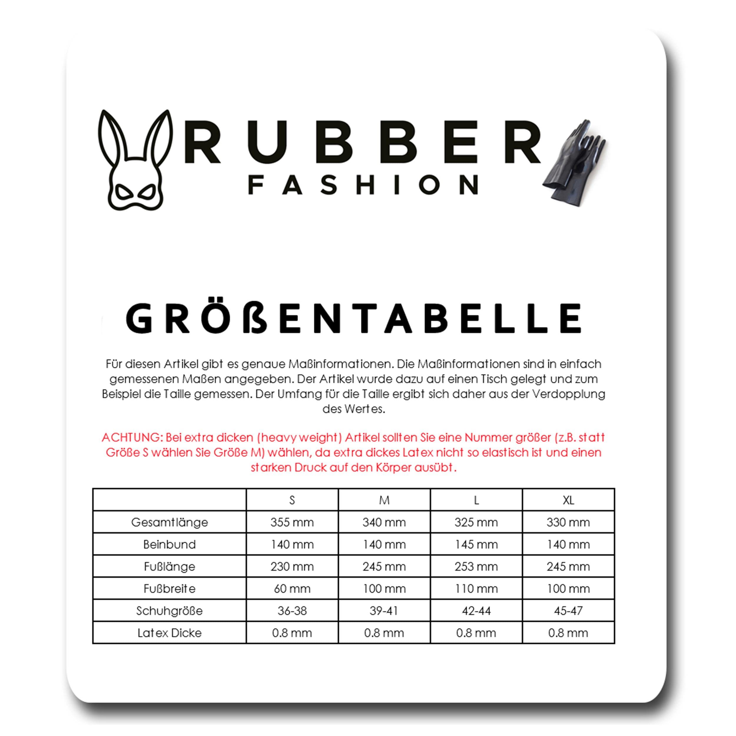 Rubberfashion Latex Socken kurz - Rubber Latexsocken wadenlang - Latex Strümpfe für Damen und Herren
