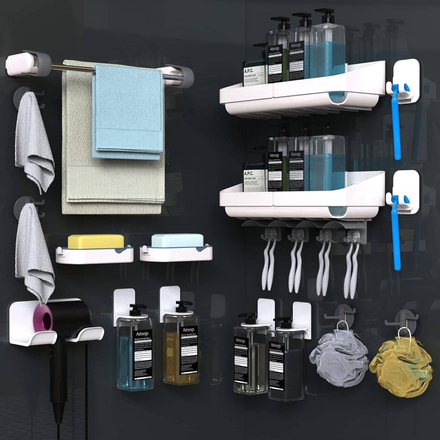 [20Pcs] Shower Organizers, Adhesive Shower Shelf for