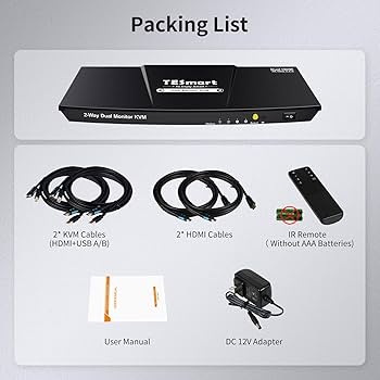 Amazon.com: TESmart HDMI KVM Switch 2 Monitors 2 Computers