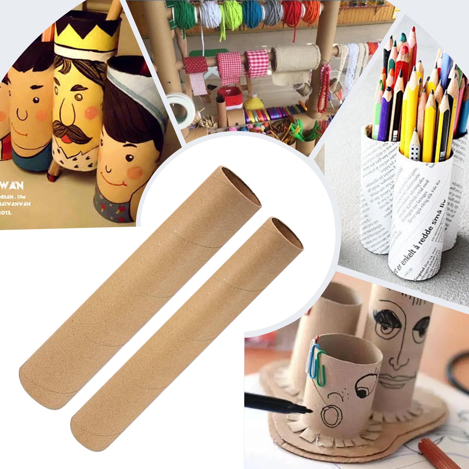 30 Pièces Tube en Carton Papier Kraft 30x4cm et 30x3cm Rouleau en Carton pour Enfants, Bricolage, Projets Créatifs Faits à La Main