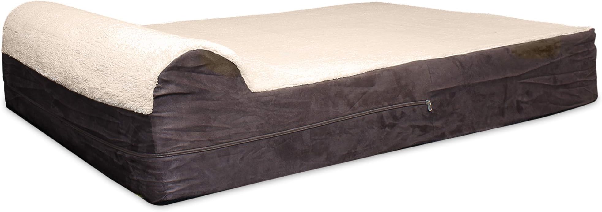 Dog Bed Replacement Cover for KOPEKS Memory Foam Beds - Plush Brown - Extra Large (Jumbo Size)