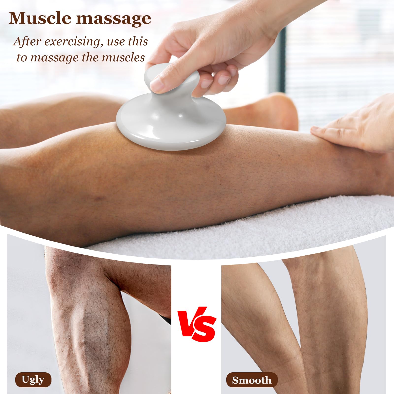 gemshan Piedra de masaje, rocas calientes naturales de 3.5 pulgadas, herramienta de masaje corporal Gua Sha para masaje de celulitis, drenaje linfático, alivia la tensión y el dolor muscular
