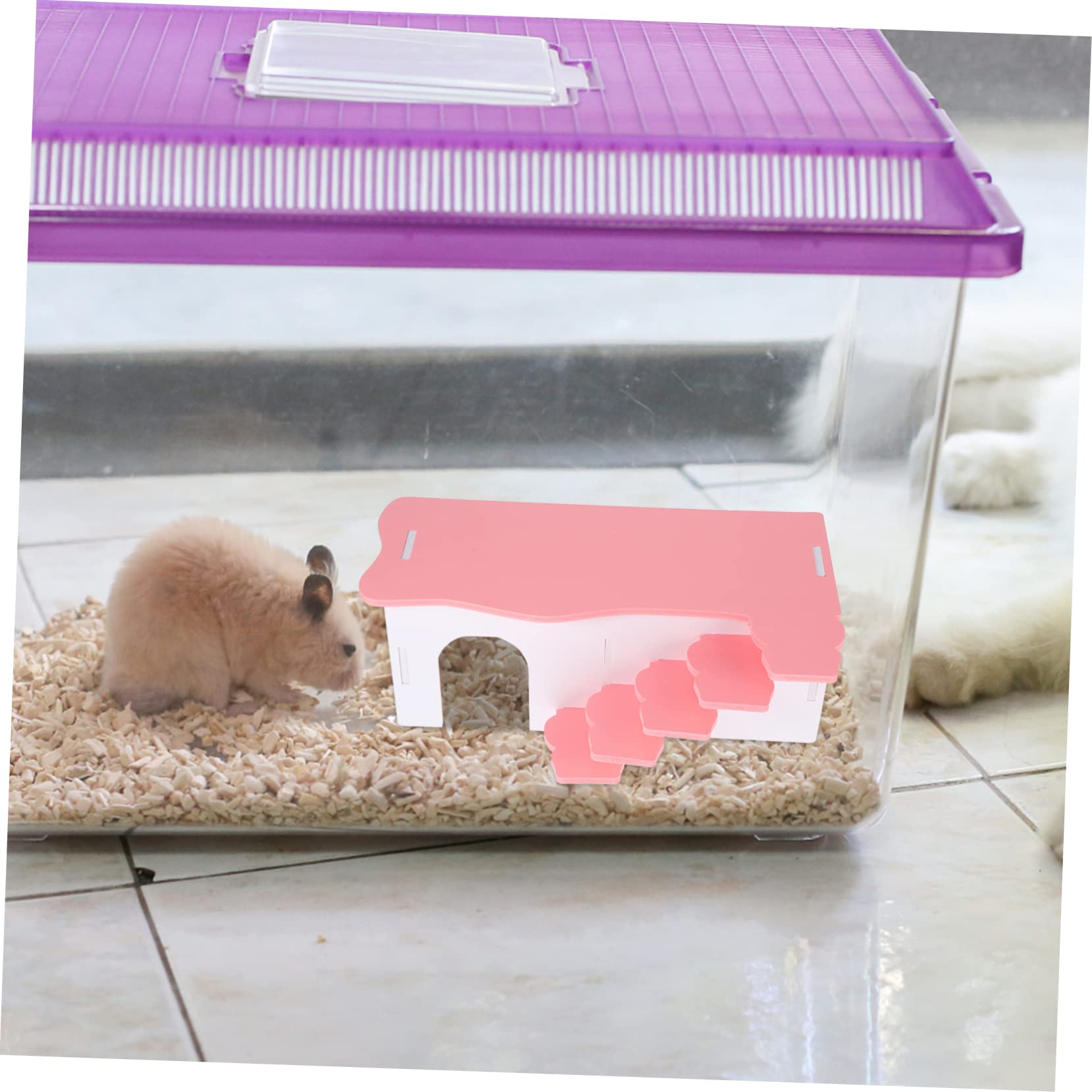 BESPORTBLE Multi-use Hamster Hideout Guinea Pig Cage Toy PVC Pet House Sleep Loft Maze Play