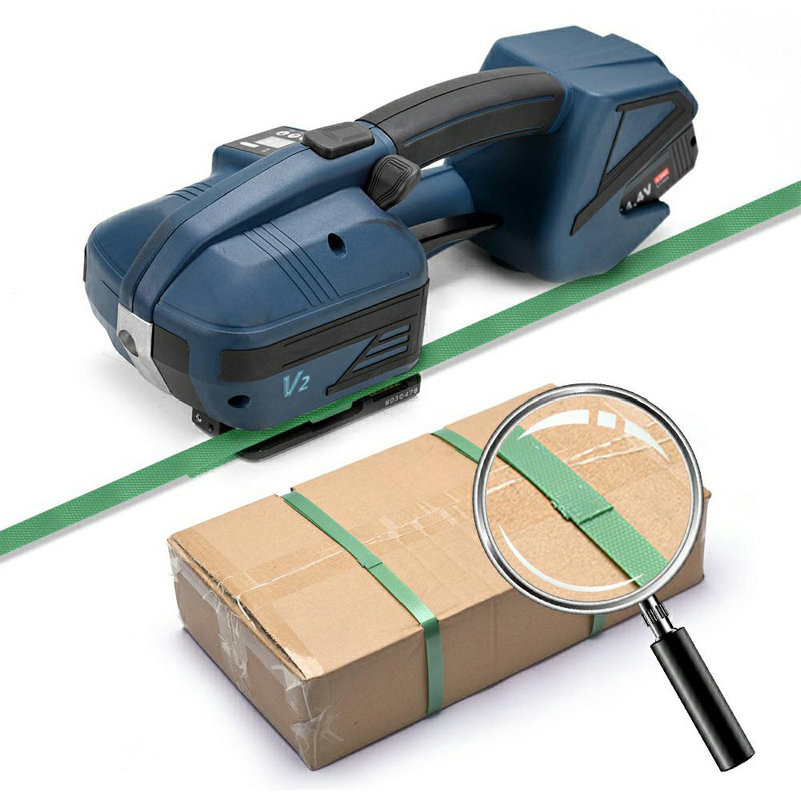 Handumreifungsmaschine, Elektrisches Schweißumreifungsgerät Für 13–16 Mm Breite PP-/PET-Bänder, Verpackungsumreifungsgerät Für Die Aluminiumindustrie, Holzkistenverpackung,2batteries