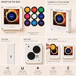 Magnetic Refrigerator Magnet NFC Induction Singing Speaker, Rotating Vinyl Record Player Smart Mini Jukebox with 9 Stickers, Gift for Lovers Family (Rotating Version)