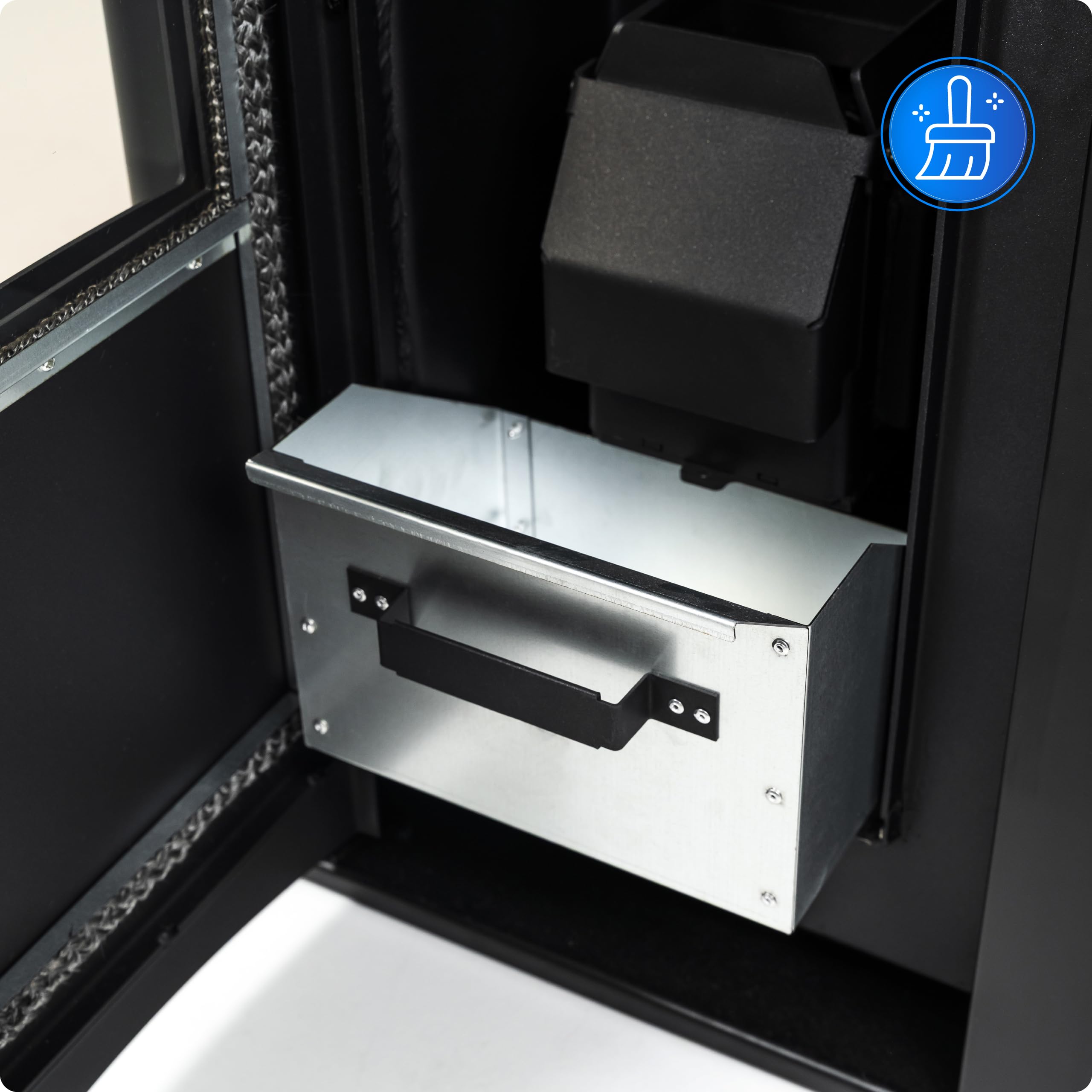 THUNDER Vayne Estufa de pellets 12 kW con intercambiador de Agua, Control WLAN, alimentación automática de pellets, A+, Negro o Rojo. (Vayne Negro 12KW)