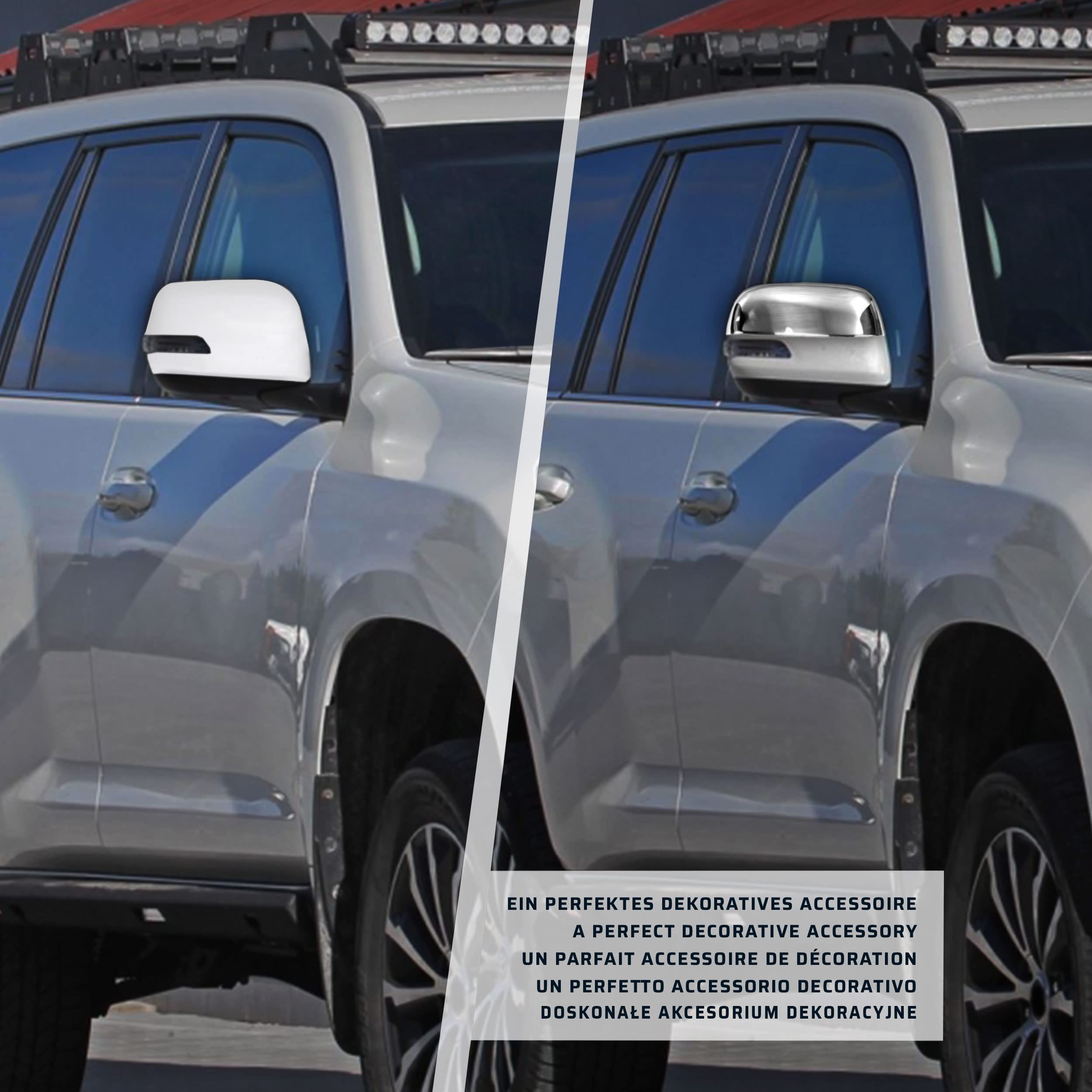 CHROMEMASTER | Nakładki na Lusterka Zewnętrzne | Kompatybilne z Lexus GX461 J150 od roku 2010 | Stal nierdzewna; Osłony Lusterek to Niepowtarzalny Wygląd Auta i Ochrona Przed Uszkodzeniem