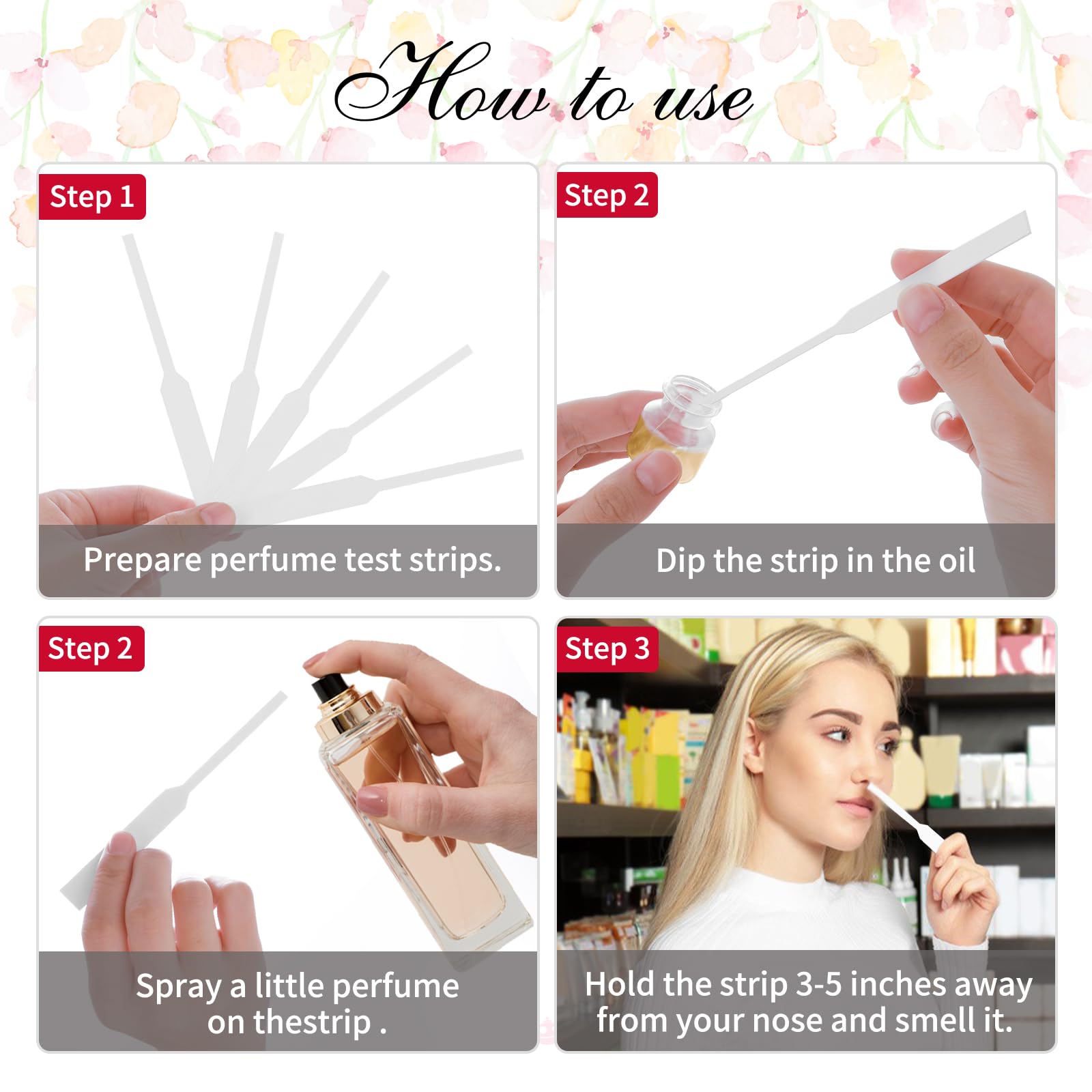 400pcs Perfume Tester Strips White Perfume Paper Strips Disposable