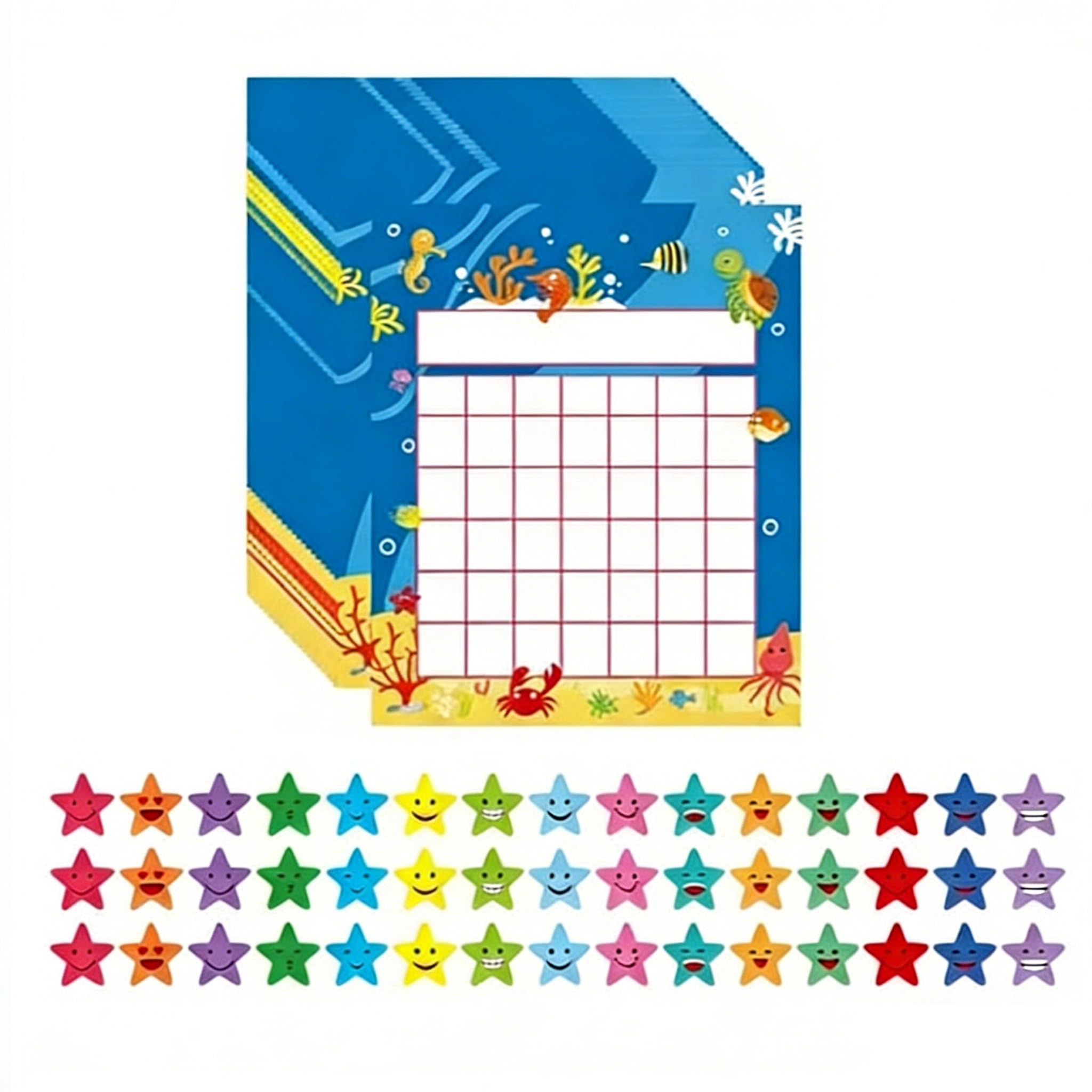 Reward Chart for Children Behaviour — 30 Charts with 1500 Star Stickers, Toddlers & Kids Sticker Chart for Rewards Chores Incentives in Home or Classroom Motivate Responsibility and Good Behavior fit