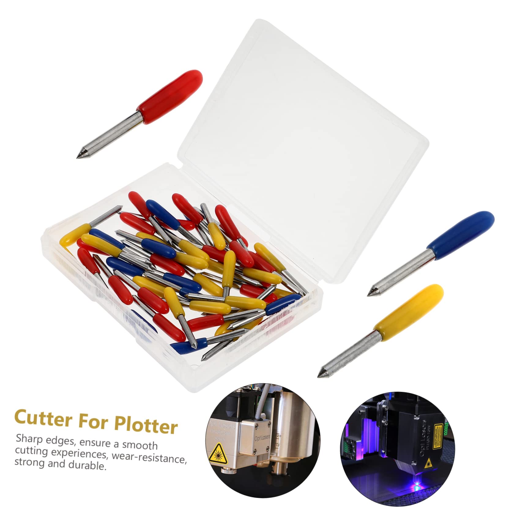 BUTIFULSIC 50pcs Vinyl Cutter Replacement Blades for Engraving Machines Precision Cutters for Fabric Cork More Wear-Resistant Cutting Tools for Crafting Efficiency