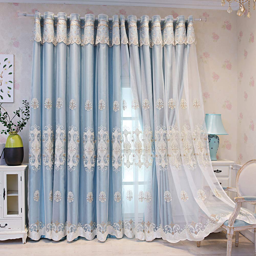 Tenda oscurante in tulle ricamato, a doppio strato, con occhielli, per soggiorno e camera delle ragazze, traspirante, a risparmio energetico, isolamento termico, divisorio per hotel