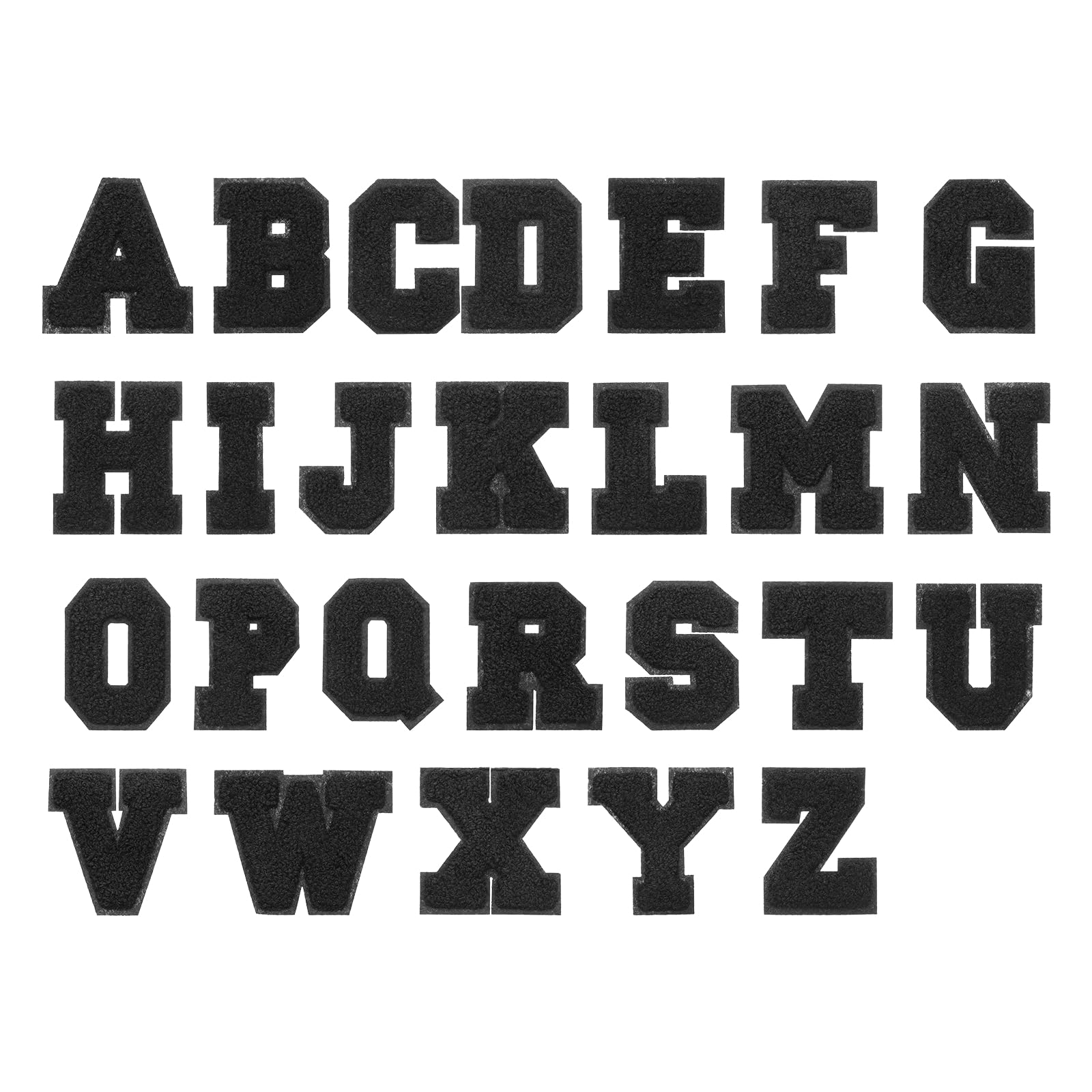Patchs alphabet brodés noir de haute qualité pour vestes et casquettes