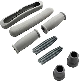 Crutches Pad, Cushion crutches and Hand Grip Crutches Replacement, Gray Rubber underarm Cushions, Hand Grips for Aluminum Crutches, Crutch Accessory, 8 Pieces ( 2 Cushions, 2 Hand Grips, 2 inner hand grips,2 cane tips)