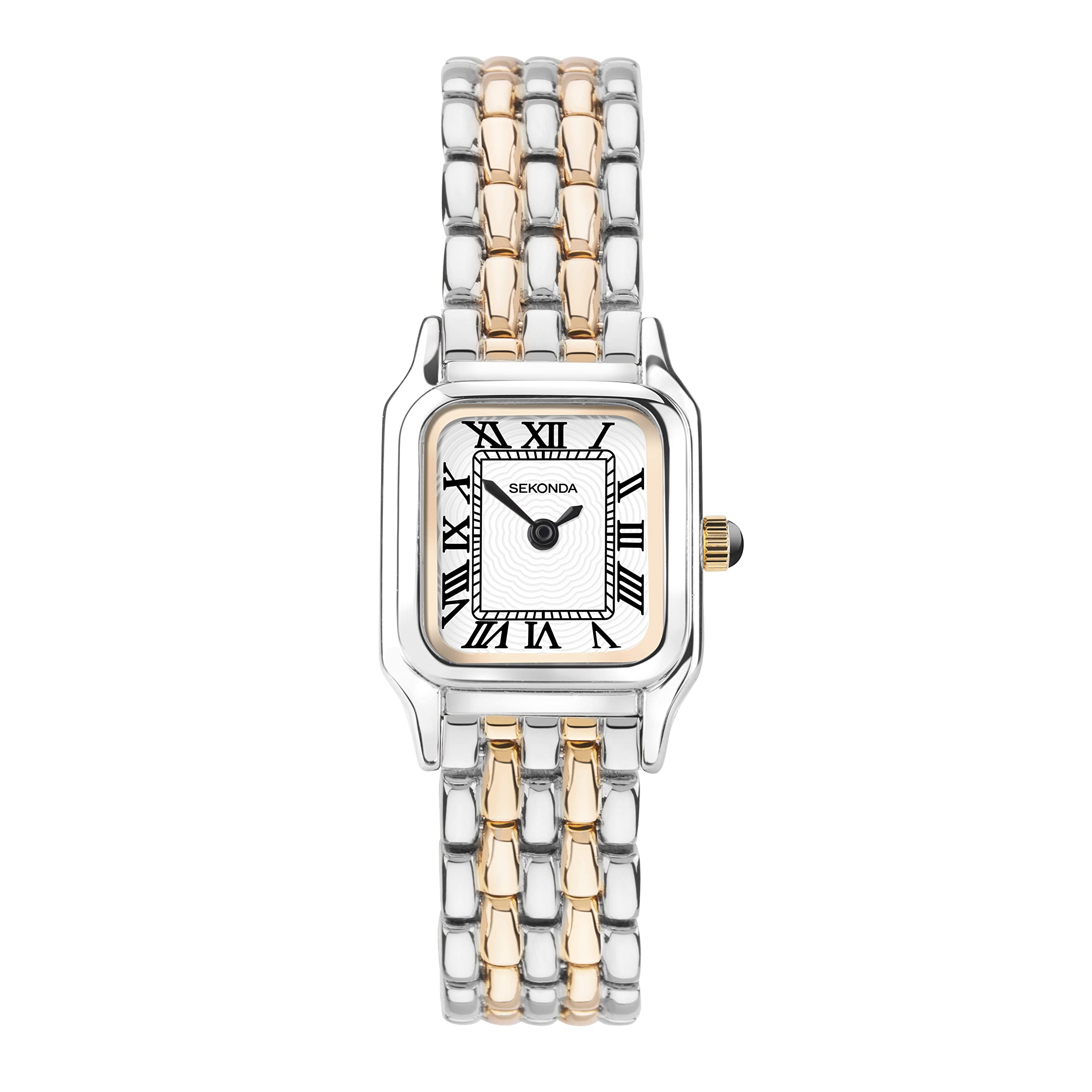 Sekonda Monica Ladies 20mm Quartz Watch in White with Roman Numerals, Analogue Display and Alloy Strap Rose Gold Two-tone