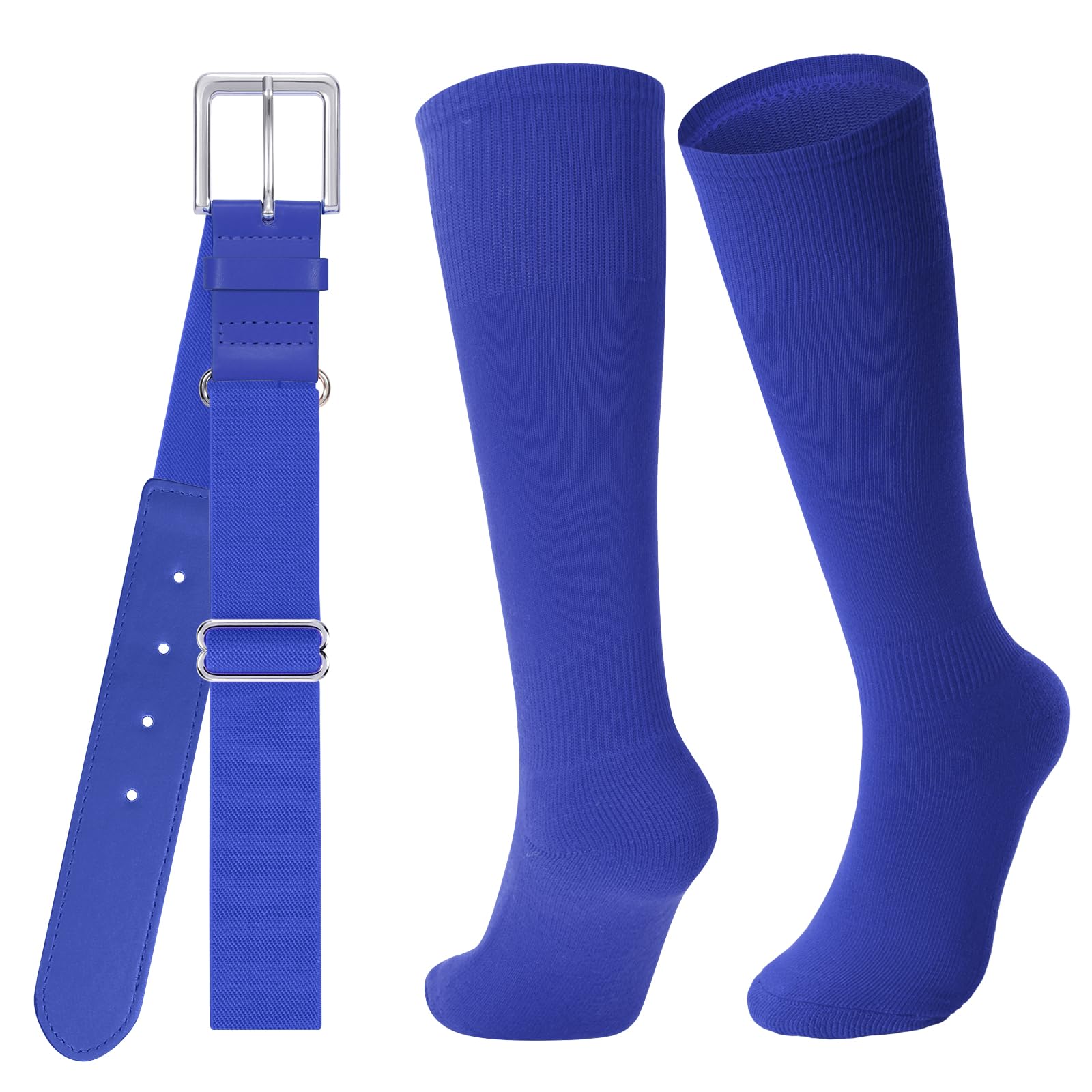 JASGOOD Baseball Socks and Belt for Youth Adult Softball Socks and Belt Combo Elastic Belt for Men