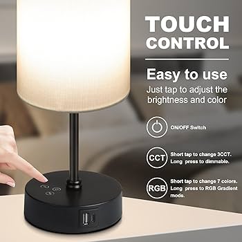 Unicozin Table Lamp,3 CCT 3000K/4500K/6500K & RGB Color Changing