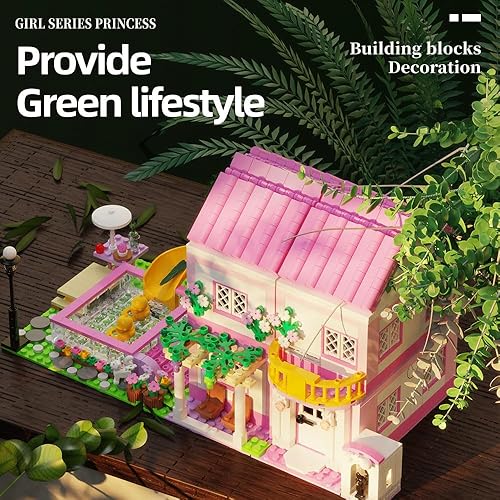 Miniatura 2 de HEGOAI Friends House Building Sets, Villa House Building Blocks Toyat Home Alone Building Toys for Girls, 1523 Pieces Mini Bricks (Not Compatible